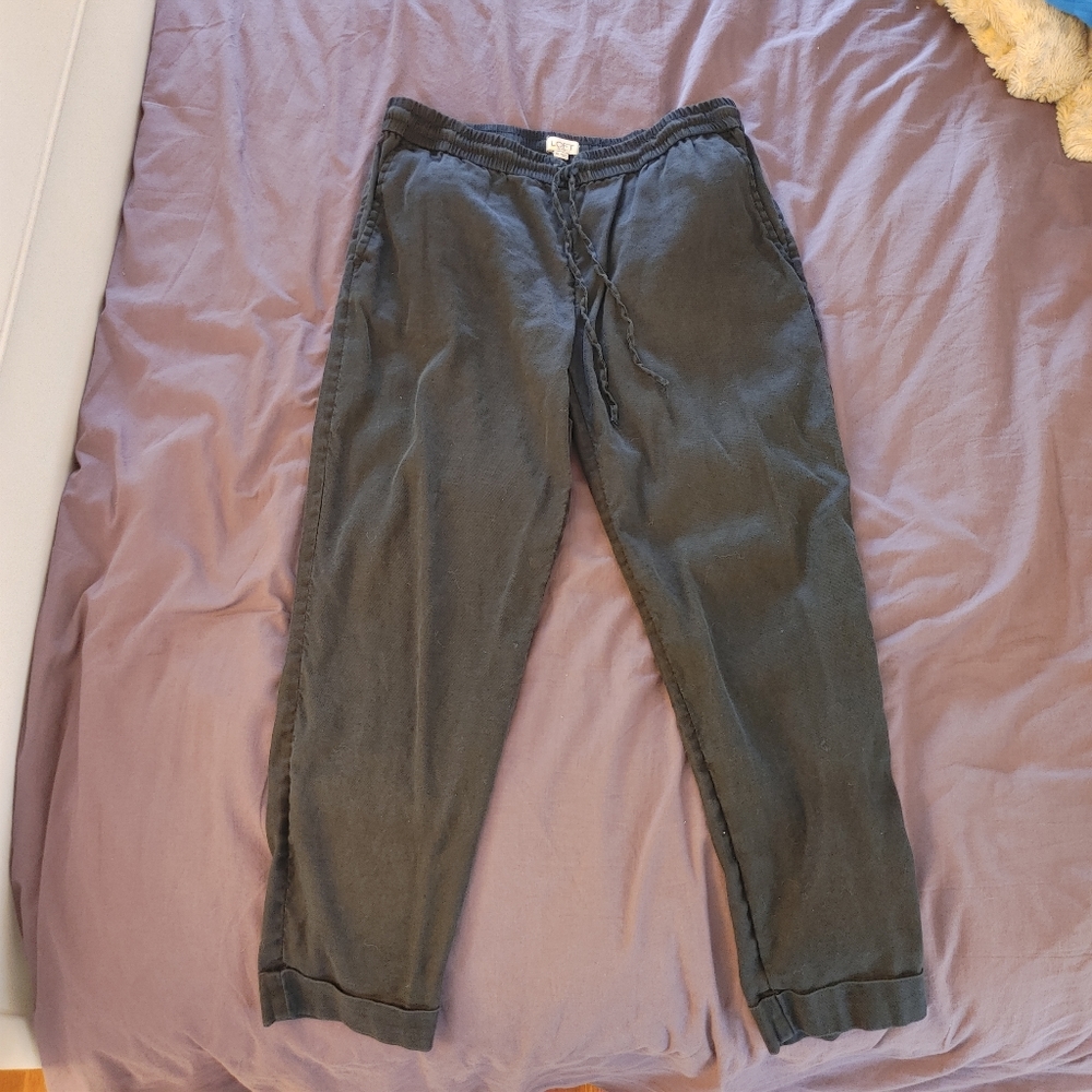 LOFT Petites Black cuffed canvas pants small petite sp